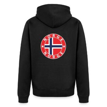 Norwegen - Unisex Premium Bio Zip Hoodie - Schwarz - Hinten - Nico (187cm)