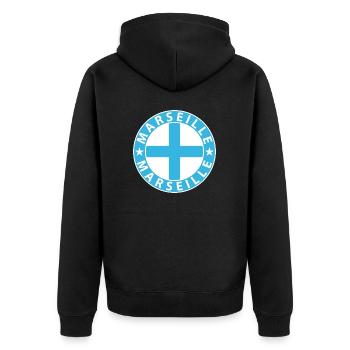 Marseille - Veste à capuche bio Premium Unisexe - noir - Dos - Nico (187cm)