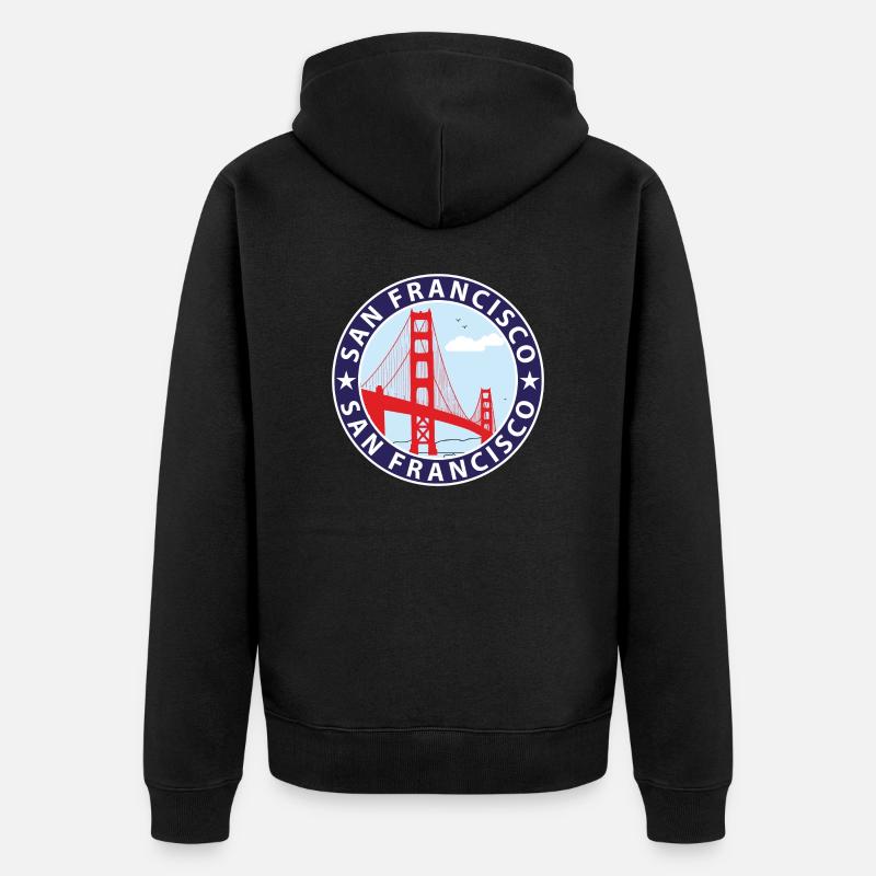 San Francisco - Unisex Premium Bio Zip Hoodie - Schwarz
