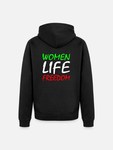 Women life freedom iran - Unisex Premium Organic Zip Hoodie - black