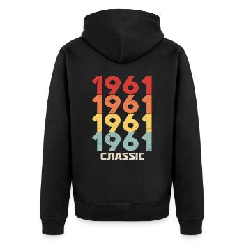 1961 Jubilee in classic vintage style 1961 - Unisex Premium Organic Zip Hoodie - black - Back - Nico (187cm)
