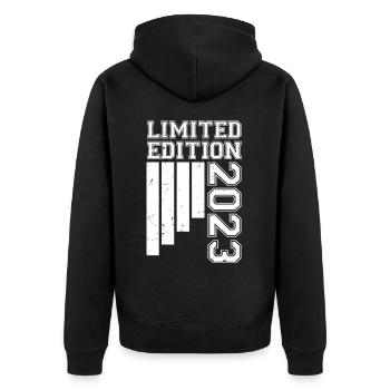 2023 Anniversaire Né En 2023 Édition Limitée - Veste à capuche bio Premium Unisexe - noir - Dos - Nico (187cm)