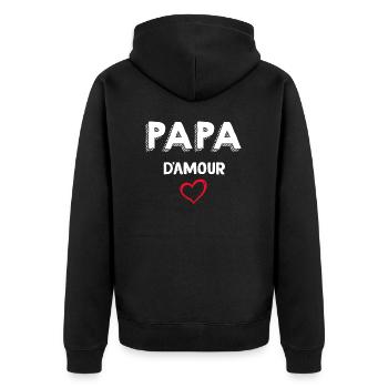 Papa Je T'aime Papa D'amour - Veste à capuche bio Premium Unisexe - noir - Dos - Nico (187cm)