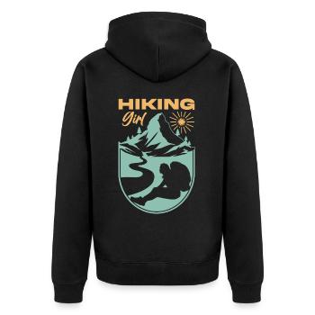 Hiking Mountaineering Mountains Forests Nature - Unisex Premium Organic Zip Hoodie - black - Back - Nico (187cm)
