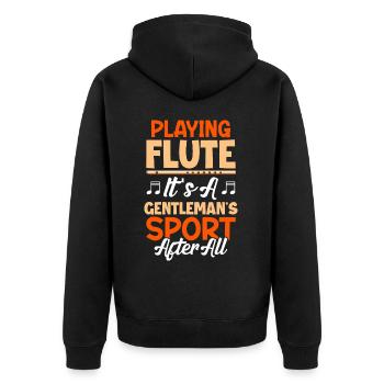 Playing the flute, after all, it's a - Unisex Premium Organic Zip Hoodie - black - Back - Nico (187cm)