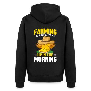 Quota d’agriculteur pour tracteurs agricoles - Veste à capuche bio Premium Unisexe - noir - Dos - Nico (187cm)