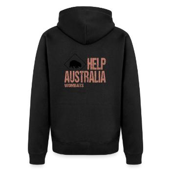 AIDEZ LES WOMBATS AUSTRALIENS - Veste à capuche bio Premium Unisexe - noir - Dos - Nico (187cm)