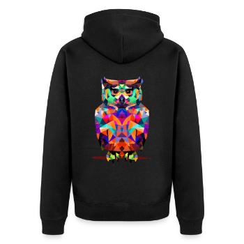 Hibou polygonal - Veste à capuche bio Premium Unisexe - noir - Dos - Nico (187cm)