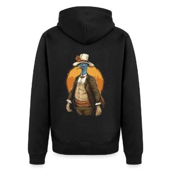 Thanksgiving American Pilgrim Turkey - Unisex Premium Organic Zip Hoodie - black - Back - Nico (187cm)