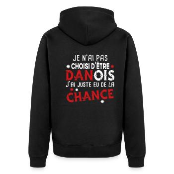 Danoise Danemark Homme Chance Cadeau Pays Humour - Veste à capuche bio Premium Unisexe - noir - Dos - Nico (187cm)