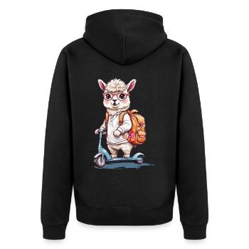 Conception mignonne de l’école de scooter d’étudiant en alpaga - Veste à capuche bio Premium Unisexe - noir - Dos - Nico (187cm)