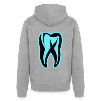 Dentiste Tooth Icon - Veste à capuche bio Premium Unisexe - gris chiné - Dos - Nico (187cm)