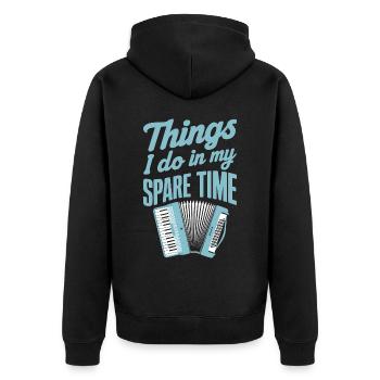 Akkordeon Akkordeonspieler Geschenk - Unisex Premium Bio Zip Hoodie - Schwarz - Hinten - Nico (187cm)