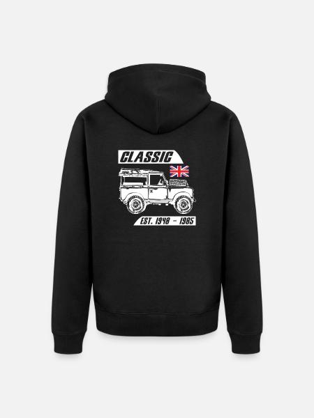 Landy Classic Car - Unisex Premium Organic Zip Hoodie - black