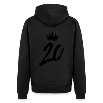 Couronne de 20 chiffres - Veste à capuche bio Premium Unisexe - noir - Dos - Nico (187cm)