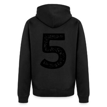 Maillot numéro 5 - Veste à capuche bio Premium Unisexe - noir - Dos - Nico (187cm)