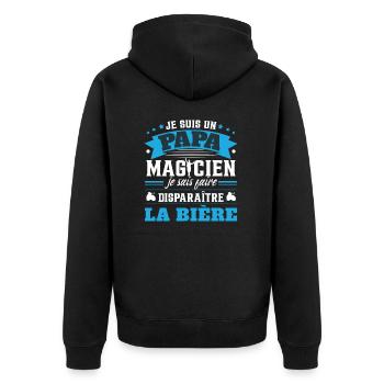Je Suis Un Papa Magicien - Veste à capuche bio Premium Unisexe - noir - Dos - Nico (187cm)