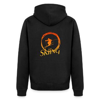 skiing, ski fahren, ski, geschenk für skifahrer - Unisex Premium Bio Zip Hoodie - Schwarz - Hinten - Nico (187cm)