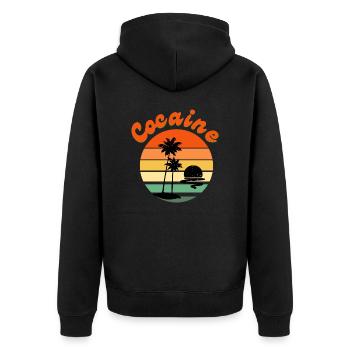 Cocaine - Unisex Premium Bio Zip Hoodie - Schwarz - Hinten - Nico (187cm)