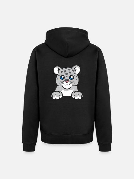 Snow leopard - Unisex Premium Organic Zip Hoodie - black