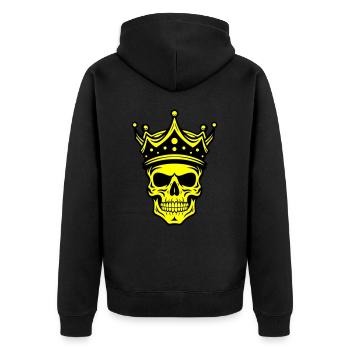 Couronne de Roi Crâne - Veste à capuche bio Premium Unisexe - noir - Dos - Nico (187cm)