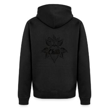 be Chilli - Unisex Premium Organic Zip Hoodie - black - Back - Nico (187cm)