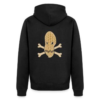 Erdnuss Allergie - Allergisch gegen Erdnüsse - Unisex Premium Bio Zip Hoodie - Schwarz - Hinten - Nico (187cm)