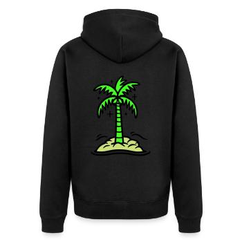 Icône de Palm Island Été - Veste à capuche bio Premium Unisexe - noir - Dos - Nico (187cm)