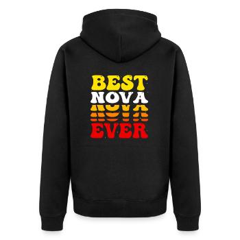Best Nova Ever - Mignon Groovy Vintage Custom Nova - Veste à capuche bio Premium Unisexe - noir - Dos - Nico (187cm)