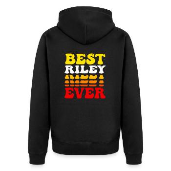 Meilleur Riley de tous les temps - Mignon Groovy Vintage Custom - Veste à capuche bio Premium Unisexe - noir - Dos - Nico (187cm)