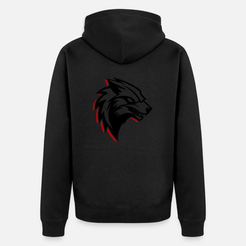 Logo du loup - Veste à capuche bio Premium Unisexe - noir