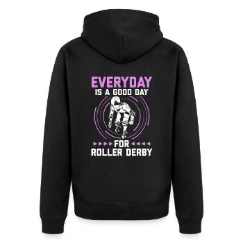 Roller derby - Veste à capuche bio Premium Unisexe - noir - Dos - Nico (187cm)