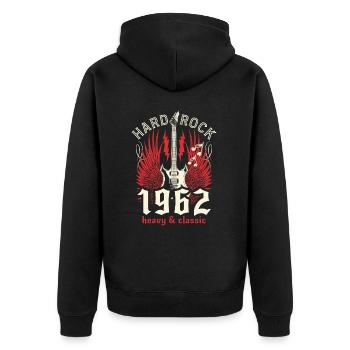 1962 Hard Rockeur 60 Ans Anniversaire Musicien - Veste à capuche bio Premium Unisexe - noir - Dos - Nico (187cm)