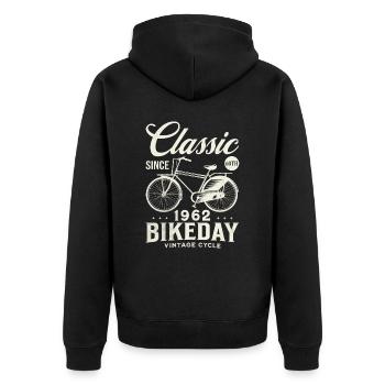 Cycliste 1962 Vélo 60 Ans Anniversaire - Veste à capuche bio Premium Unisexe - noir - Dos - Nico (187cm)