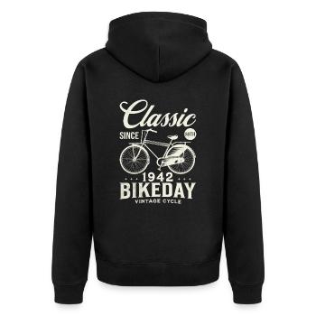 Cycliste 1942 Vélo 80 Ans Anniversaire - Veste à capuche bio Premium Unisexe - noir - Dos - Nico (187cm)
