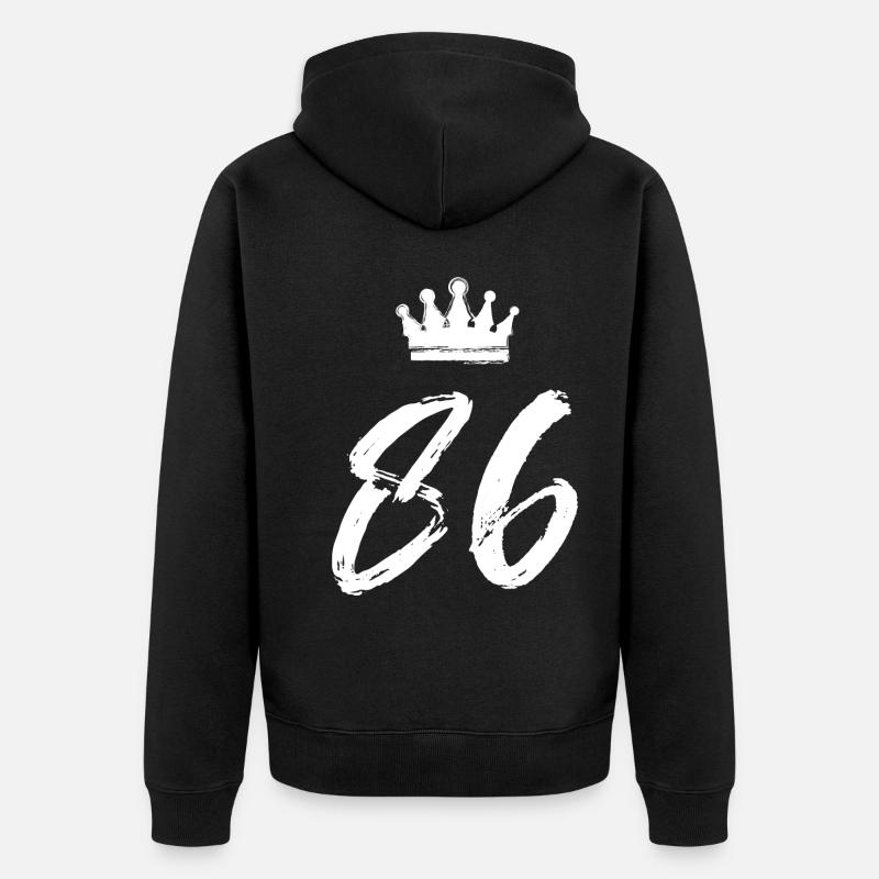 86 Couronne numérique - Veste à capuche bio Premium Unisexe - noir
