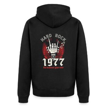 Hard Rock Musician 1977 45 years anniversary - Unisex Premium Organic Zip Hoodie - black - Back - Nico (187cm)