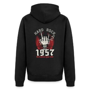 Musicien Hard Rock 1957 65 Ans Anniversaire - Veste à capuche bio Premium Unisexe - noir - Dos - Nico (187cm)