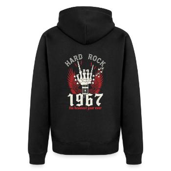Hard Rock Musician 1967 55 years anniversary - Unisex Premium Organic Zip Hoodie - black - Back - Nico (187cm)