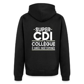 Collègue Durée Indéterminée CDI Cadeau T-shirt Mug - Veste à capuche bio Premium Unisexe - noir - Dos - Nico (187cm)