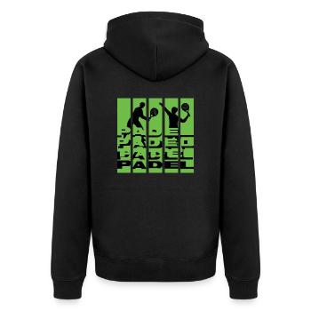 Padel tennis Padel Padel joueur de tennis « padel-merch » - Veste à capuche bio Premium Unisexe - noir - Dos - Nico (187cm)
