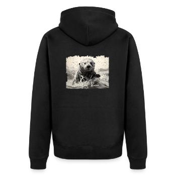 Surfer loutre de mer - Veste à capuche bio Premium Unisexe - noir - Dos - Nico (187cm)