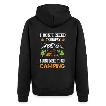 Ich brauche keine Therapie Ich muss nur zelten geh - Veste à capuche bio Premium Unisexe - noir - Dos - Nico (187cm)