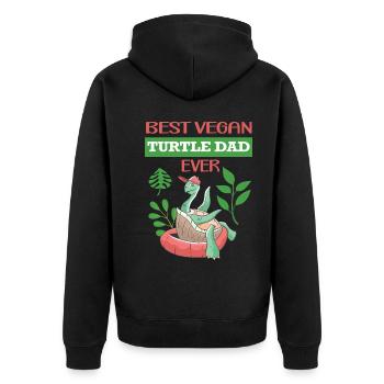 Schildkröten - Unisex Premium Bio Zip Hoodie - Schwarz - Hinten - Nico (187cm)