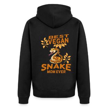 Schlange - Unisex Premium Bio Zip Hoodie - Schwarz - Hinten - Nico (187cm)