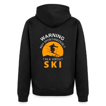 Ski. Ski Winter Sports - Unisex Premium Organic Zip Hoodie - black - Back - Nico (187cm)
