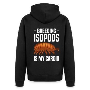 Isopoden - Unisex Premium Bio Zip Hoodie - Schwarz - Hinten - Nico (187cm)