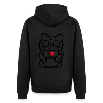 J'aime le lundi - Veste à capuche bio Premium Unisexe - noir - Dos - Nico (187cm)