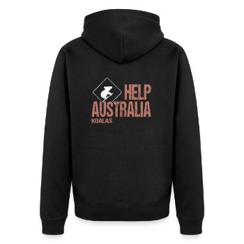 AIDEZ LES KOALAS AUSTRALIENS - Veste à capuche bio Premium Unisexe - noir - Dos - Nico (187cm)