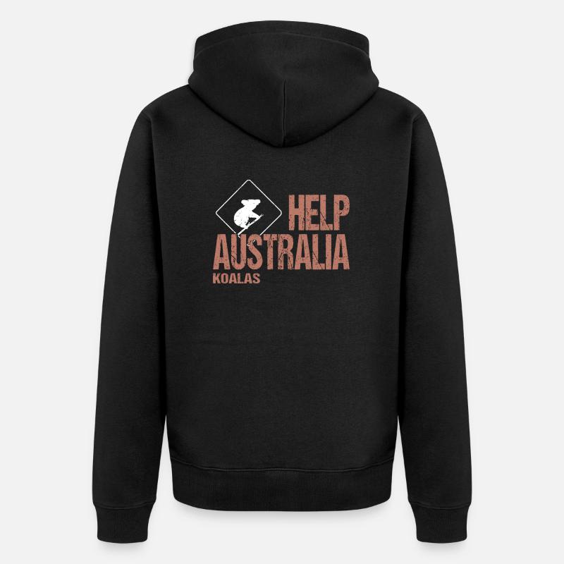 AIDEZ LES KOALAS AUSTRALIENS - Veste à capuche bio Premium Unisexe - noir